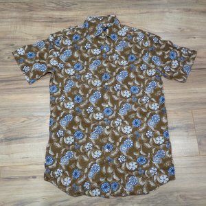 Cremieux Size Small Khaki Cotton New Men's Short Sleeve Button Down Shirt